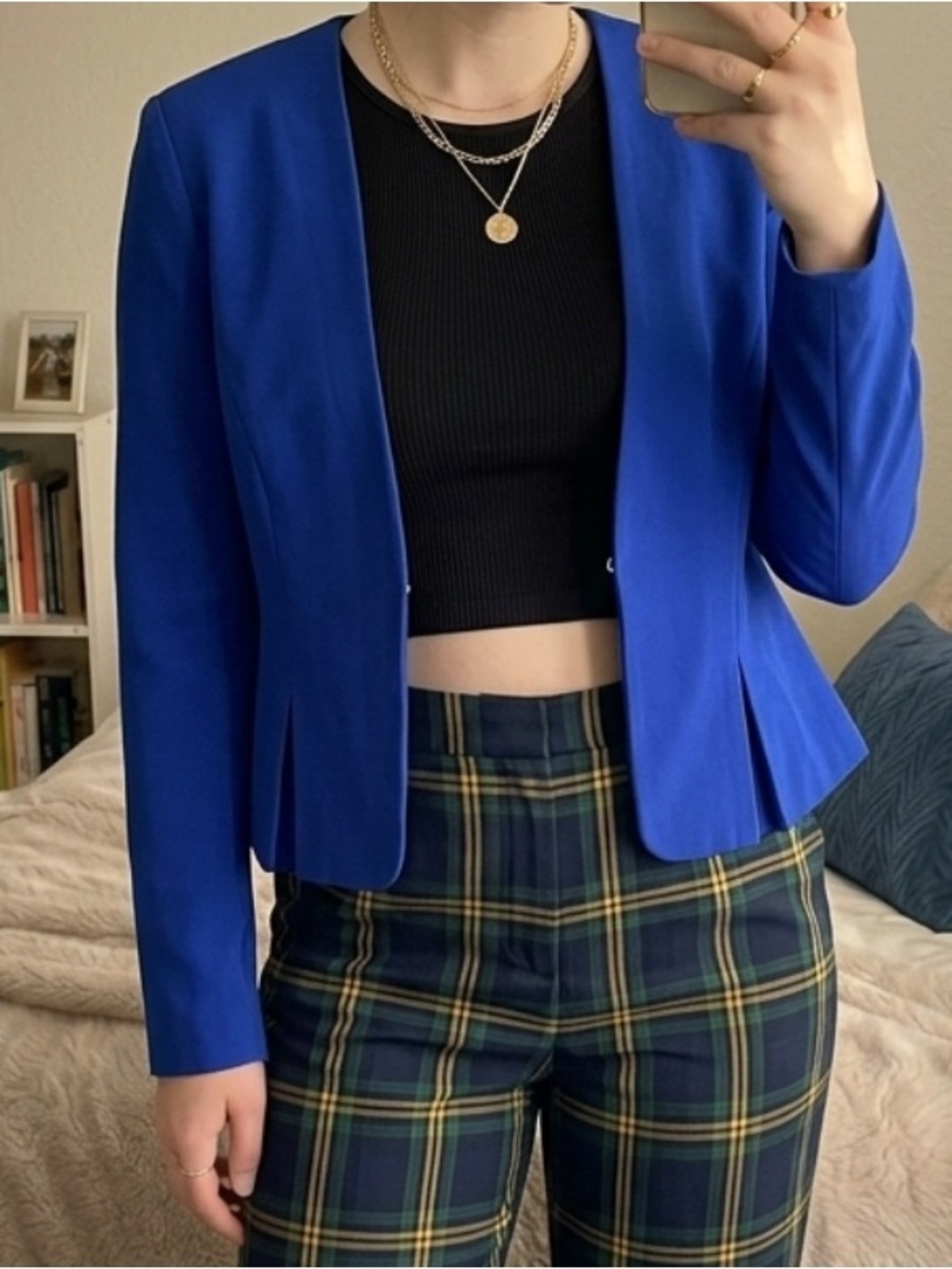 Love Tree Cobalt royal Blue Open-Front Women's Blazer